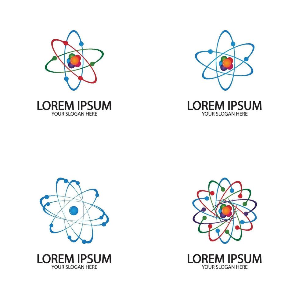logo d'icône d'atome. illustration vectorielle symbole de la science vecteur