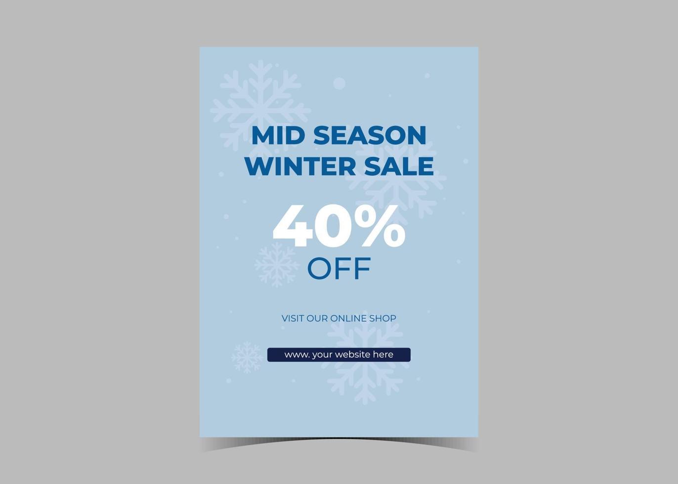 modèle de flyer de vente d'hiver. affiche de dépliant de remise sur les achats d'hiver vecteur