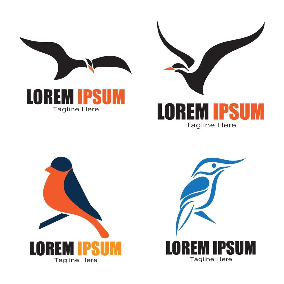 modèle de conception icône oiseau logo vector