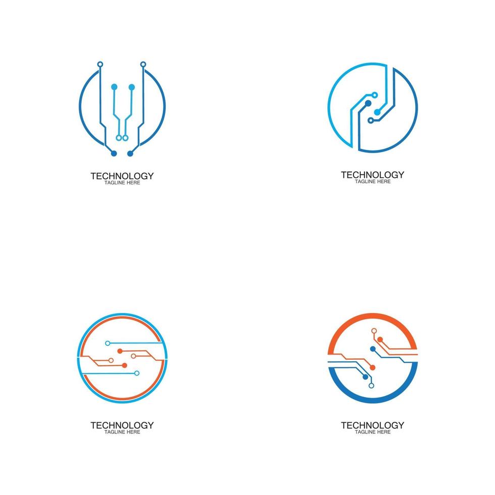 modèle de vecteur de logo de technologie de circuit-vecteur