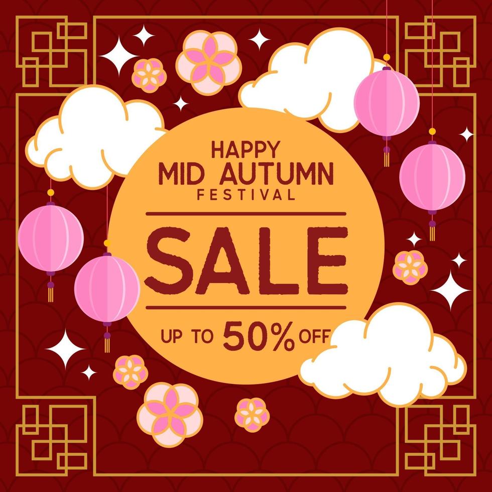 affiche des soldes de mi-automne vecteur