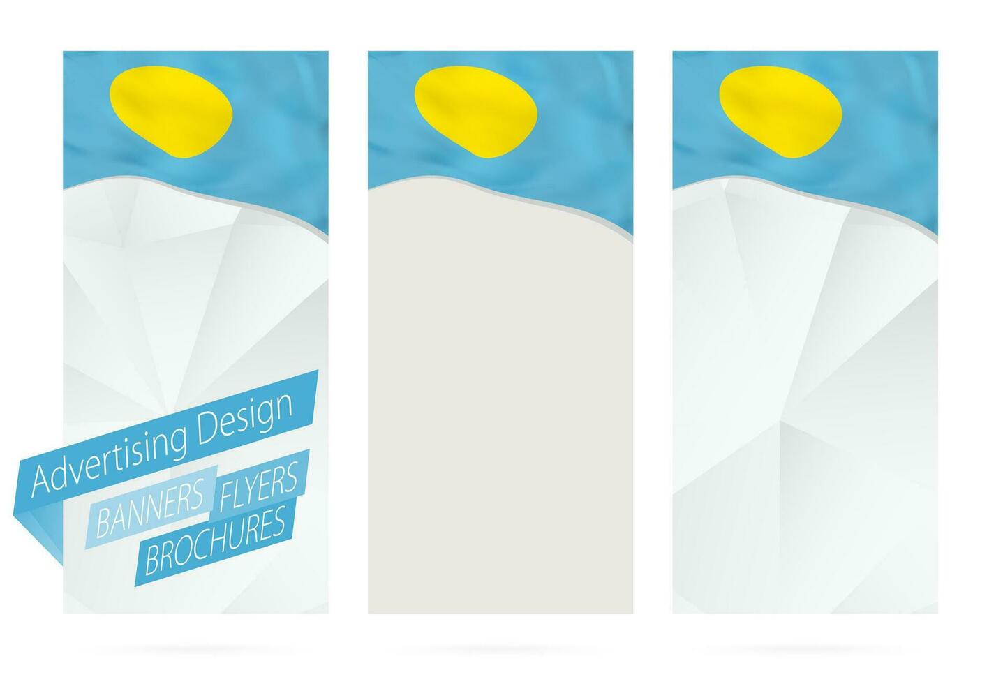 conception de bannières, dépliants, brochures avec drapeau de palau. vecteur