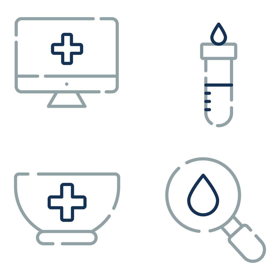 icônes de ligne médicale et de soins de santé vecteur