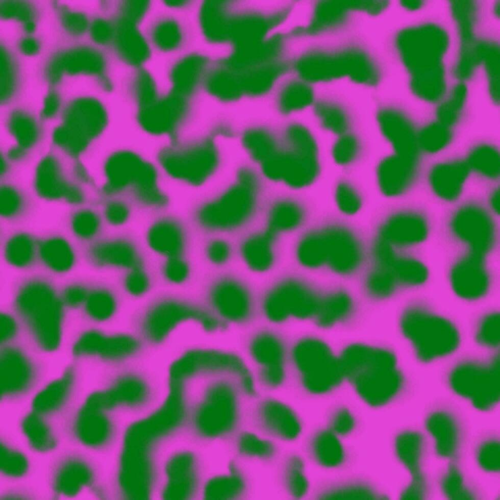 flou aquarelle coloré abstrait modèle. vert et violet psychédélique taches. Années 70 style léopard peau modèle avec doux petit taches vecteur