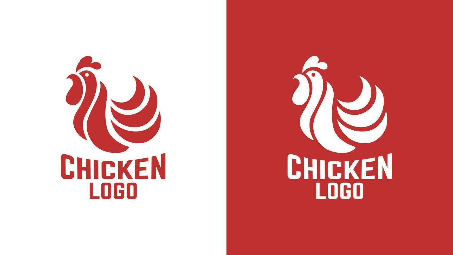 Facile élégant poulet mascotte logo silhouette style concept vecteur
