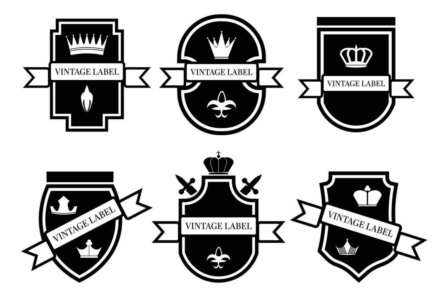 badges vecteur ensemble dans rétro ancien conception style