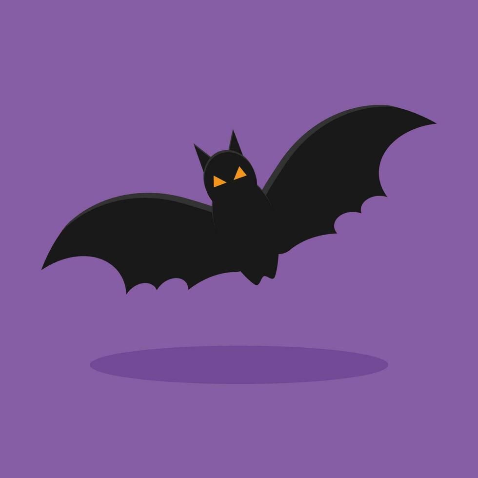 Halloween noir chauve souris sur une violet Contexte. vecteur illustration, plat conception.