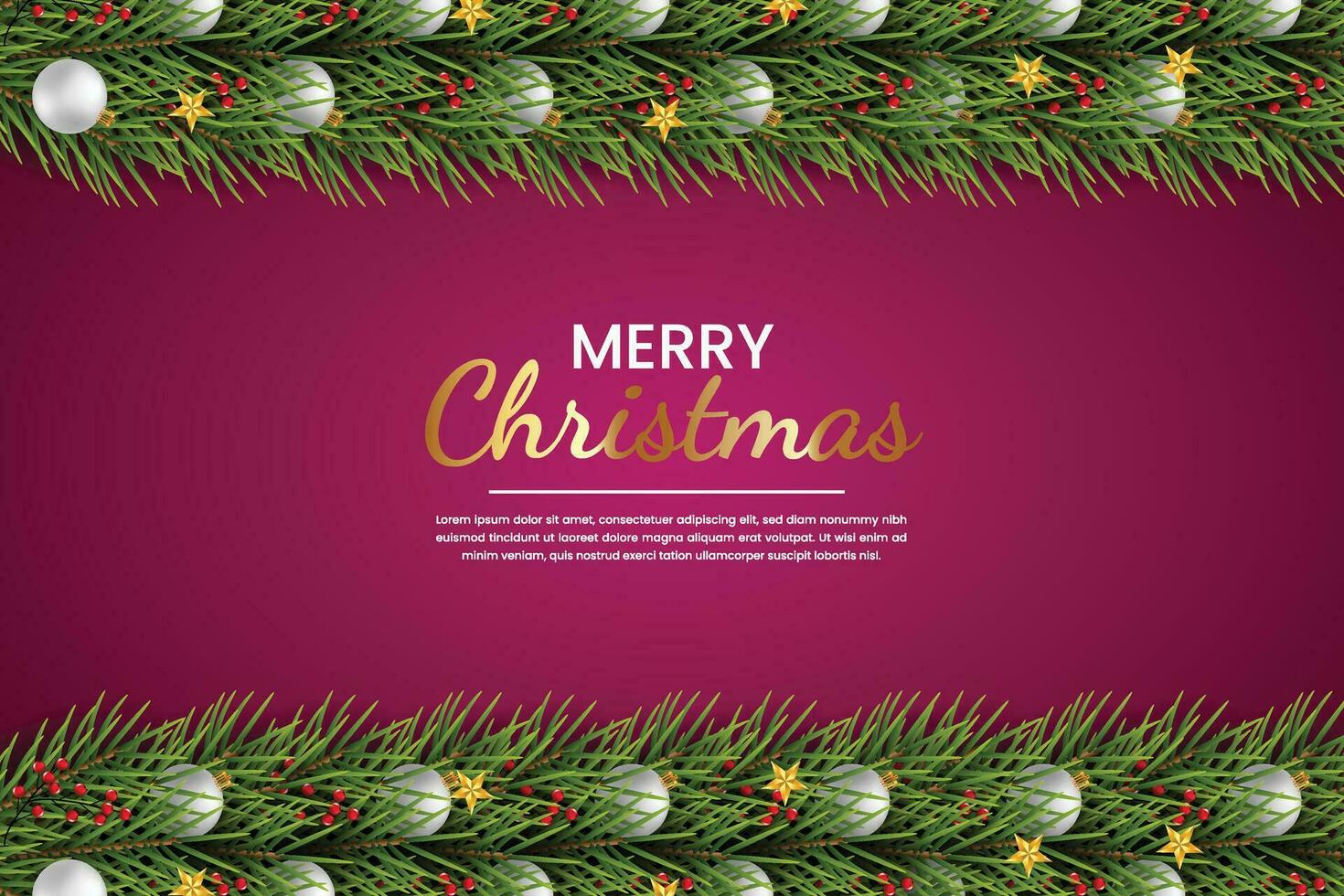 joyeux Noël Contexte avec pin branche, Noël Balle et Noël élément vecteur illustration