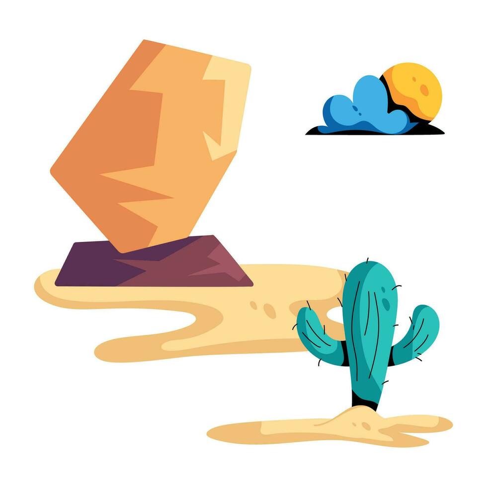 branché désert cactus vecteur
