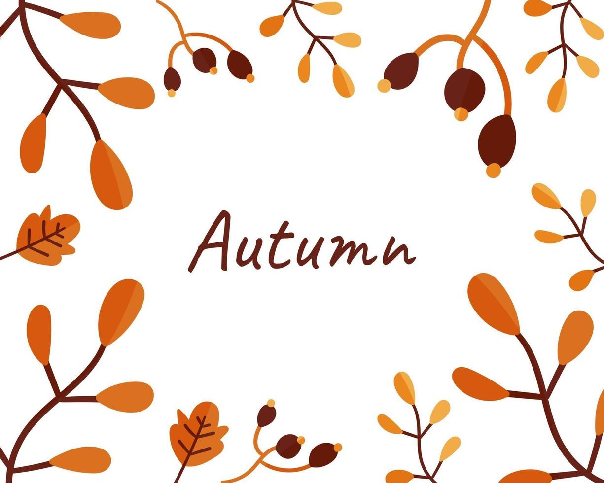 fond de feuilles d'automne avec illustration vectorielle dessinés à la main vecteur