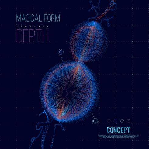 Portée composée de lignes de différentes molécules de couleur vecteur