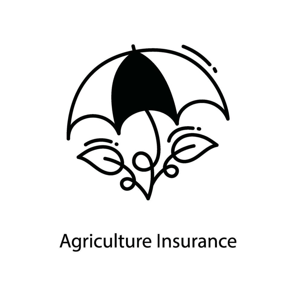 agriculture Assurance griffonnage icône conception illustration. agriculture symbole sur blanc Contexte eps dix fichier vecteur