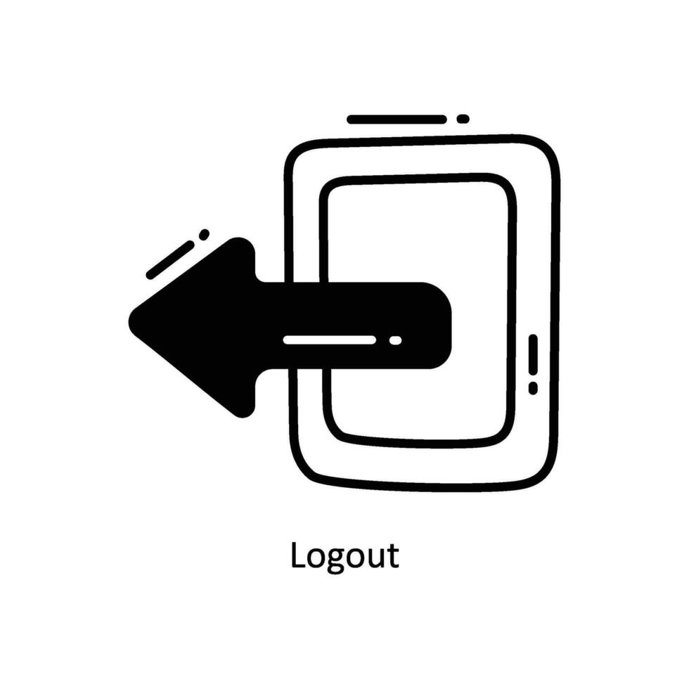 Se déconnecter griffonnage icône conception illustration. commerce électronique et achats symbole sur blanc Contexte eps dix fichier vecteur