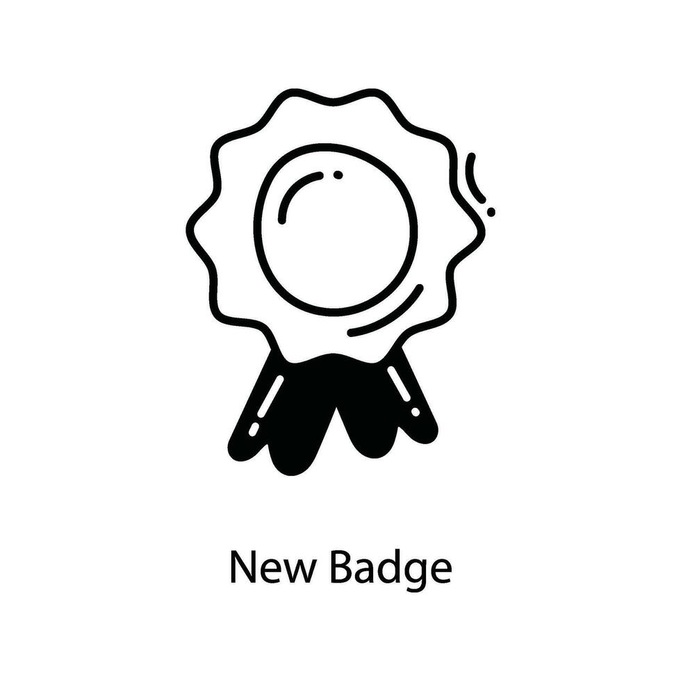 Nouveau badge griffonnage icône conception illustration. commercialisation symbole sur blanc Contexte eps dix fichier vecteur