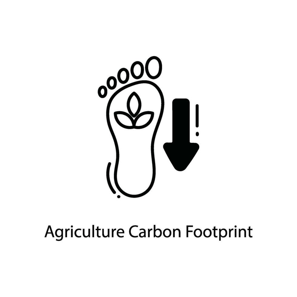 agriculture carbone empreinte griffonnage icône conception illustration. agriculture symbole sur blanc Contexte eps dix fichier vecteur