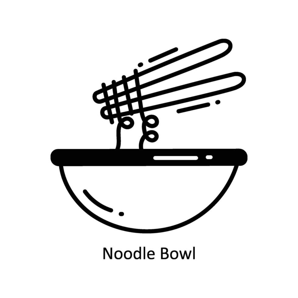 nouille bol griffonnage icône conception illustration. nourriture et les boissons symbole sur blanc Contexte eps dix fichier vecteur