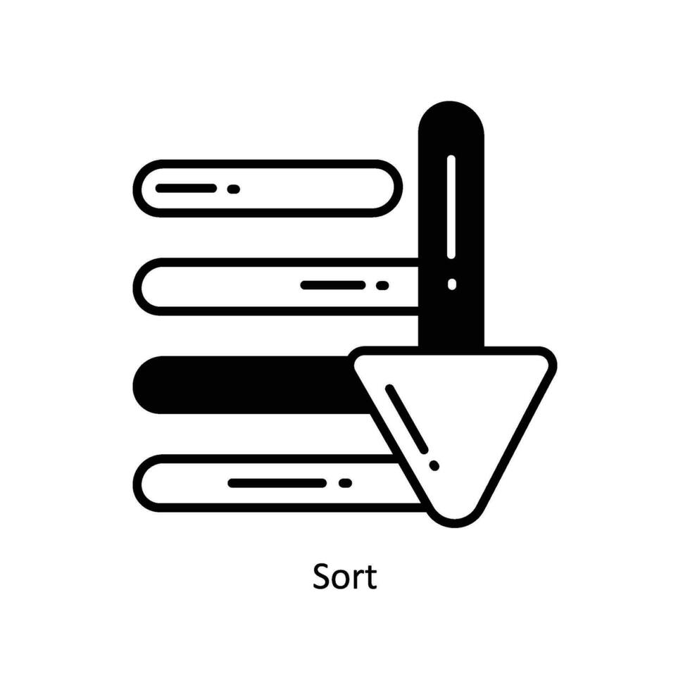 Trier griffonnage icône conception illustration. commerce électronique et achats symbole sur blanc Contexte eps dix fichier vecteur