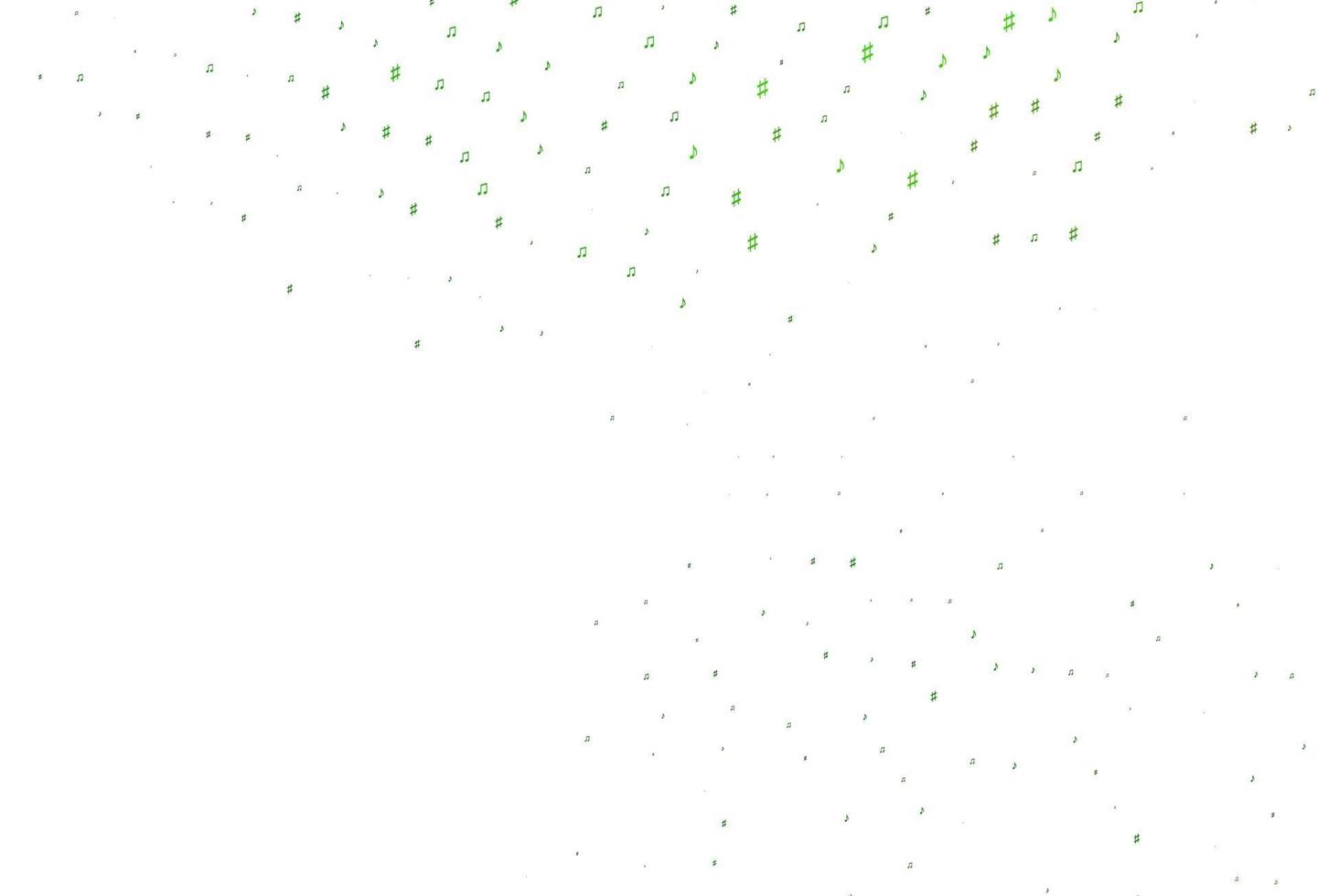 motif vectoriel vert clair avec des éléments de musique.