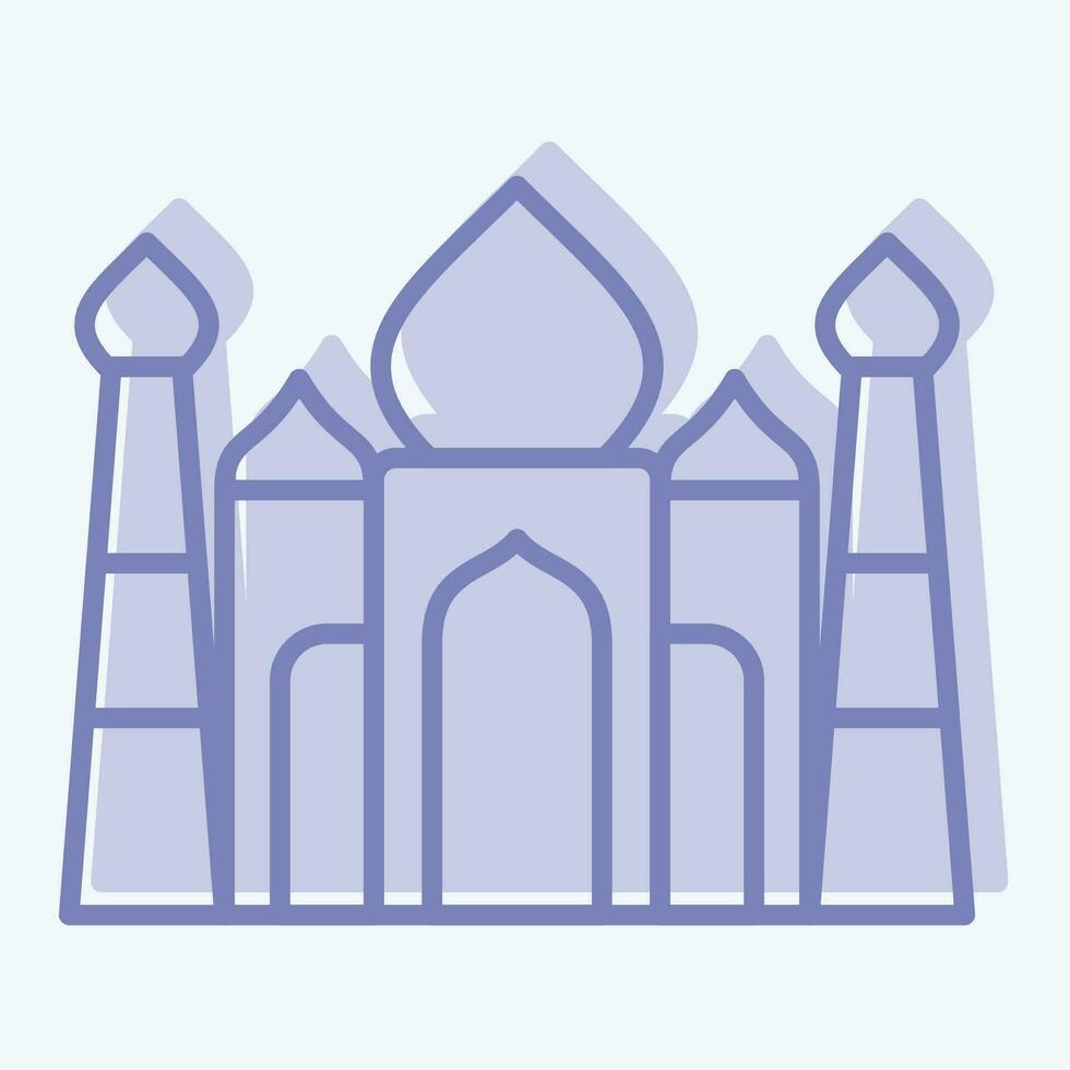 icône taj Mahal. en relation à Inde symbole. deux Ton style. Facile conception modifiable. Facile illustration vecteur
