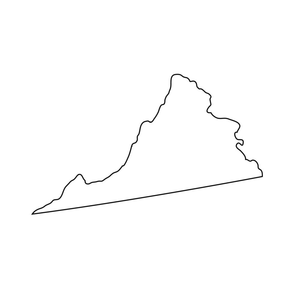 Virginie - nous État. contour ligne dans noir couleur. vecteur illustration. eps dix