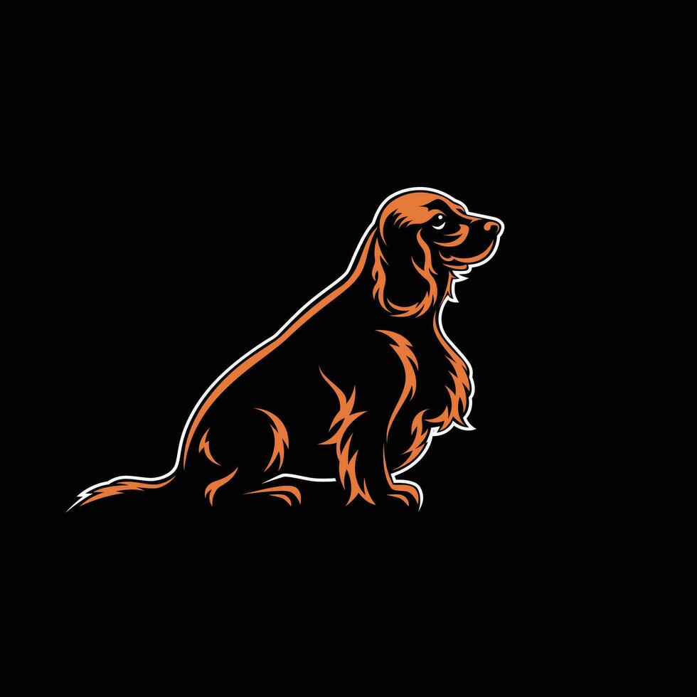 cocker épagneul silhouette vecteur, rétro logo, ancien, chien diriger, minimalisme, chien art, Extérieur logo, chien illustration, chasse vecteur