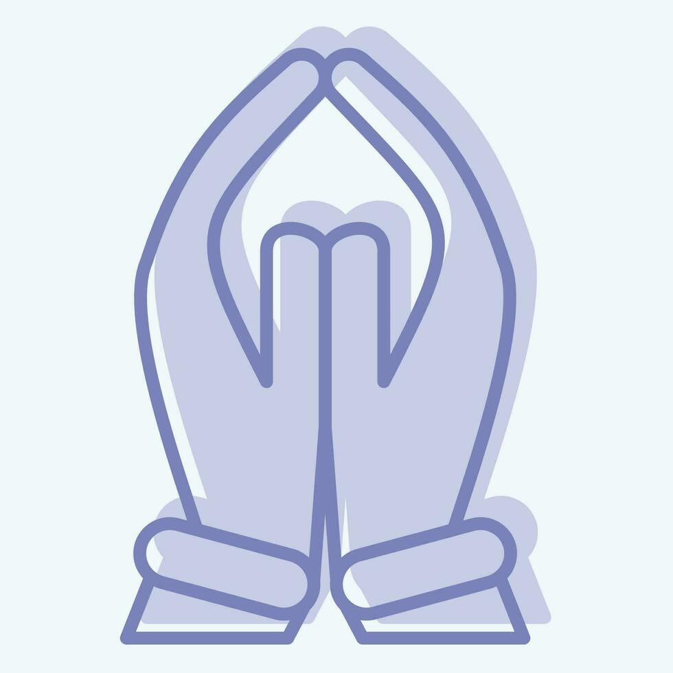 icône prier. en relation à Inde symbole. deux Ton style. Facile conception modifiable. Facile illustration vecteur