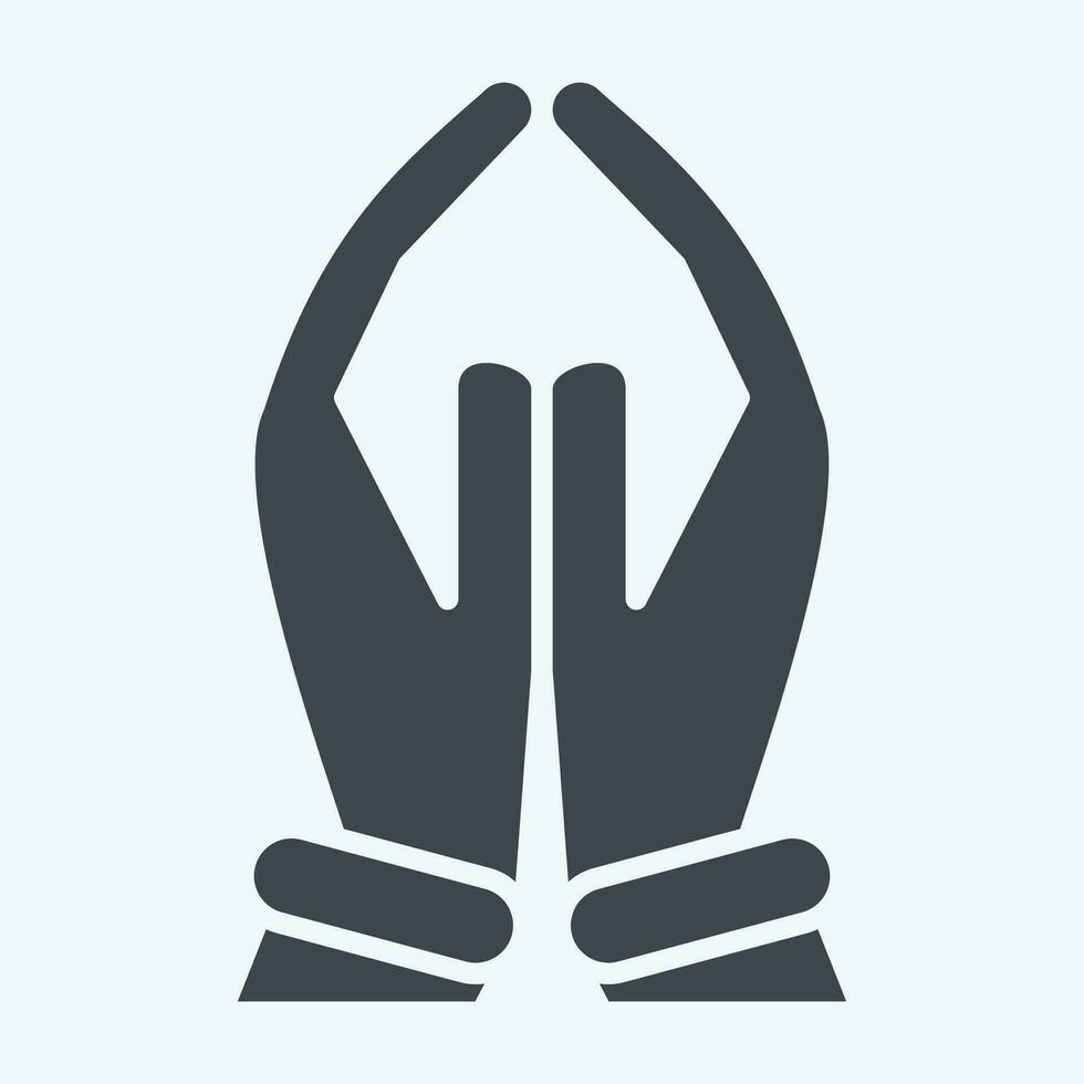 icône prier. en relation à Inde symbole. glyphe style. Facile conception modifiable. Facile illustration vecteur