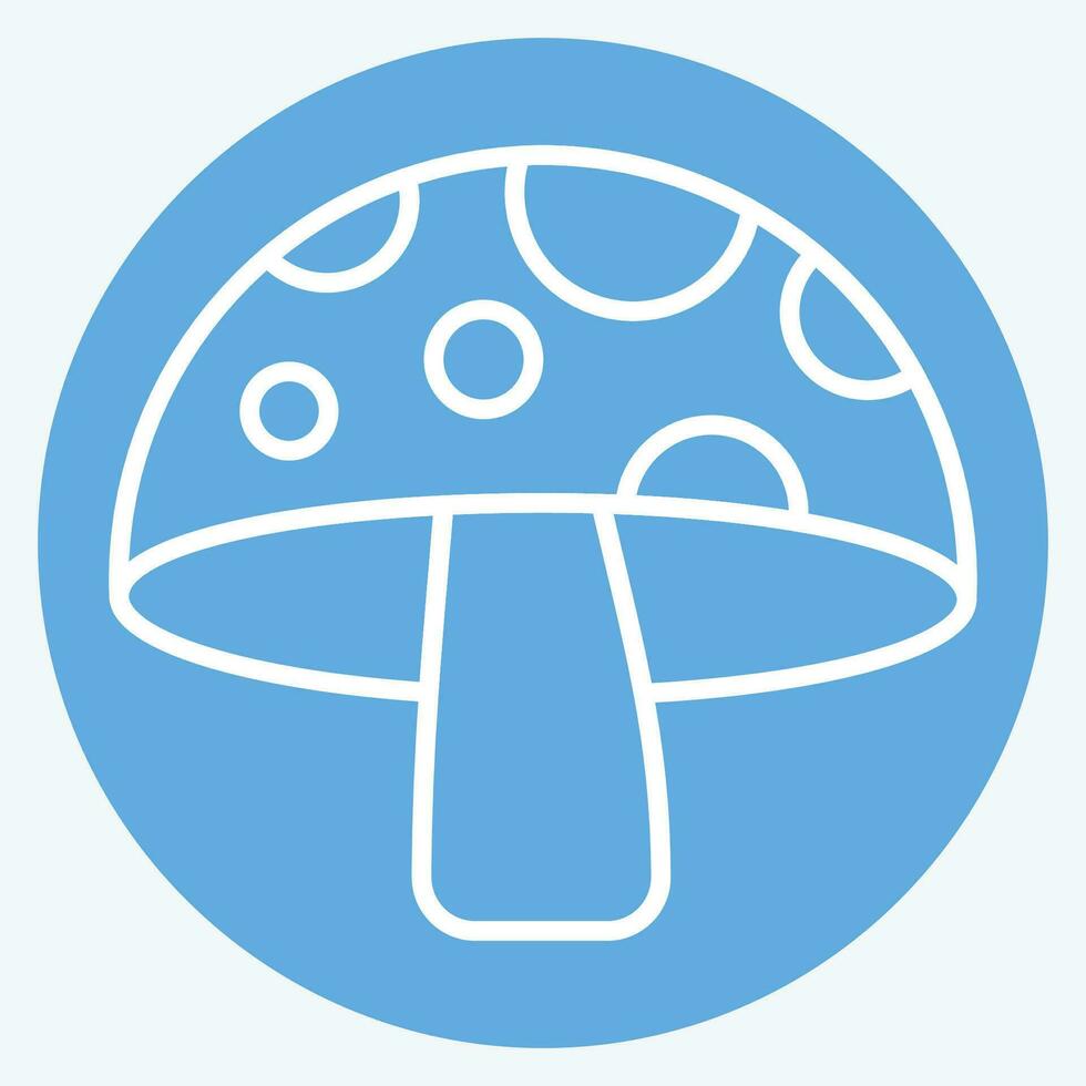 icône champignon. en relation à fruit et légume symbole. bleu yeux style. Facile conception modifiable. Facile illustration vecteur