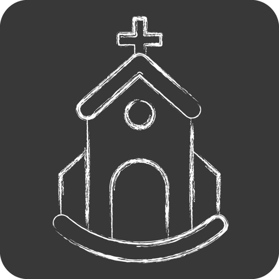 icône église. en relation à icône bâtiment symbole. craie style. Facile conception modifiable. Facile illustration vecteur