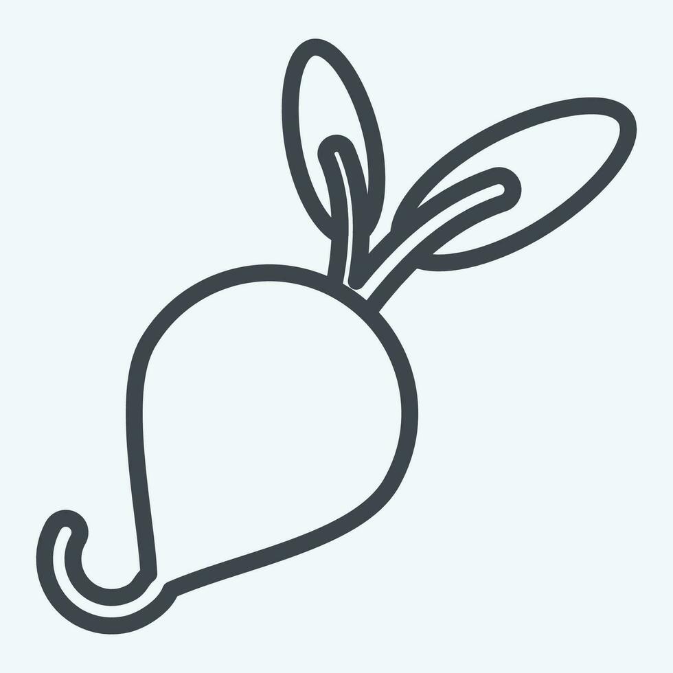 icône un radis. en relation à fruit et légume ligne style. Facile conception modifiable. Facile illustration vecteur