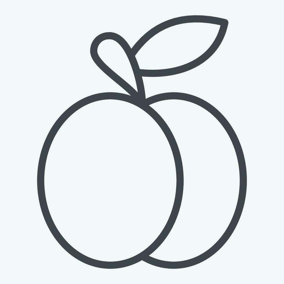 icône prune. en relation à fruit et légume ligne style. Facile conception modifiable. Facile illustration vecteur