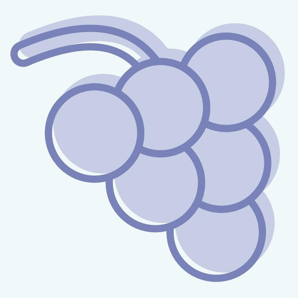 icône raisin. en relation à fruit et légume symbole. deux Ton style. Facile conception modifiable. Facile illustration vecteur