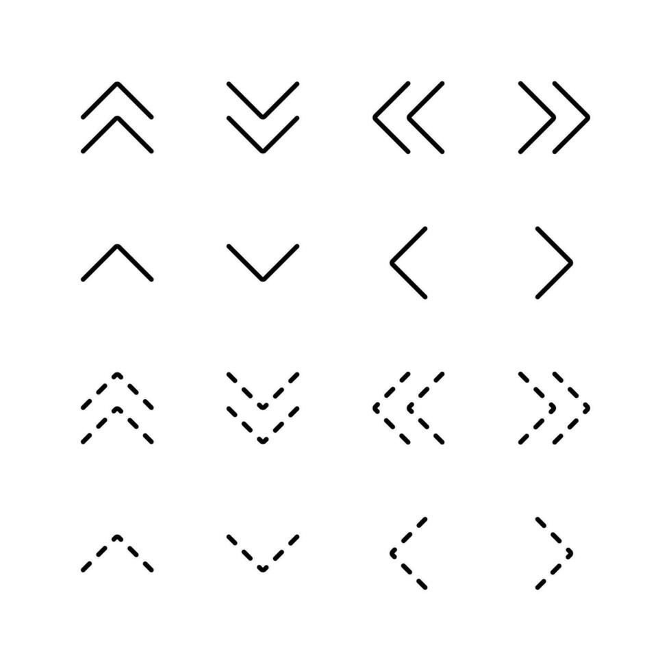 La Flèche direction Icônes ensemble signe et symbole vecteur conception