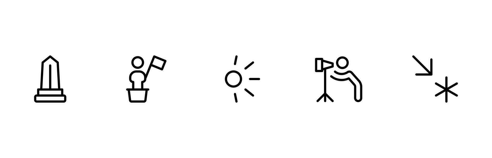 point de vue icône, jumelles, Repères vecteur ensemble conception avec modifiable accident vasculaire cérébral. doubler, solide, plat doubler, mince style et adapté pour la toile page, mobile application, interface utilisateur, ux conception.