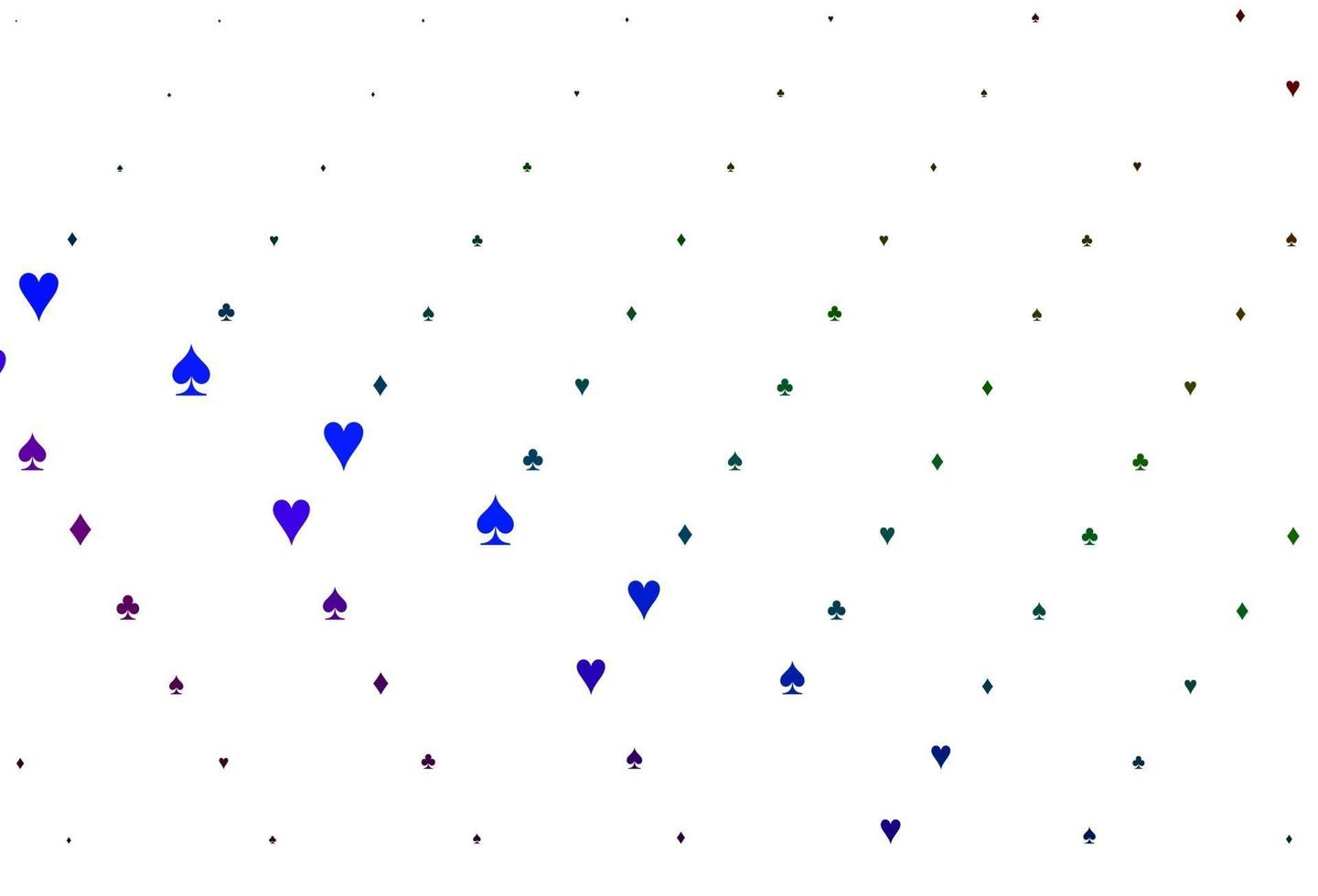 modèle vectoriel multicolore clair et arc-en-ciel avec symboles de poker.