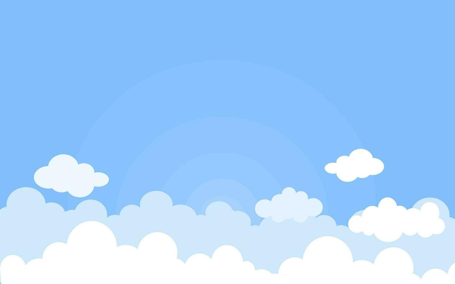 blanc des nuages papier Couper avec bleu ciel Contexte vecteur