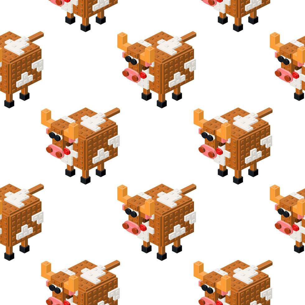 isométrique vache modèle. vecteur clipart