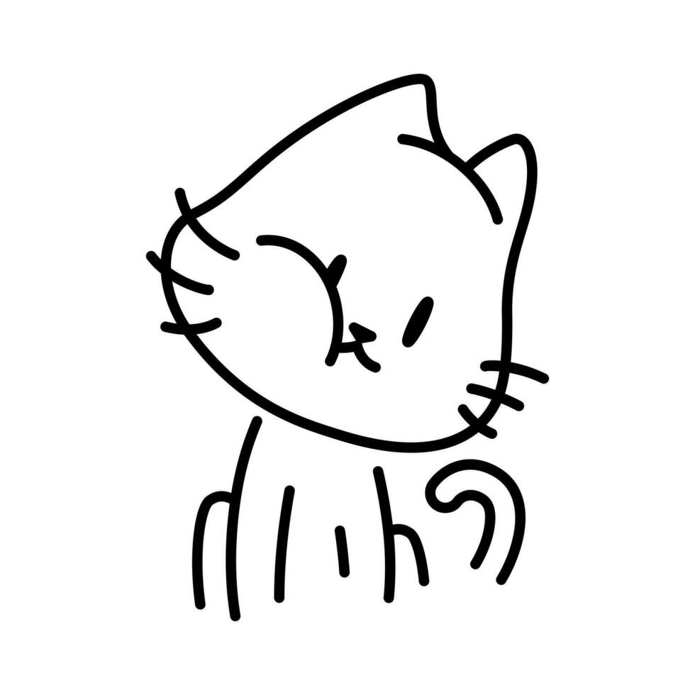 mignonne chat. minimaliste ligne art chat dessin. vecteur