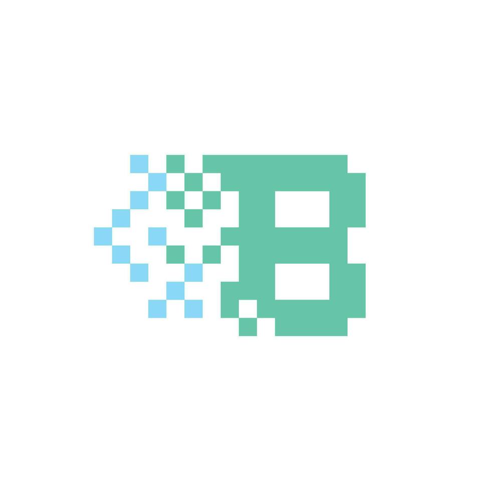 une pixélisé logo avec le lettre b vecteur