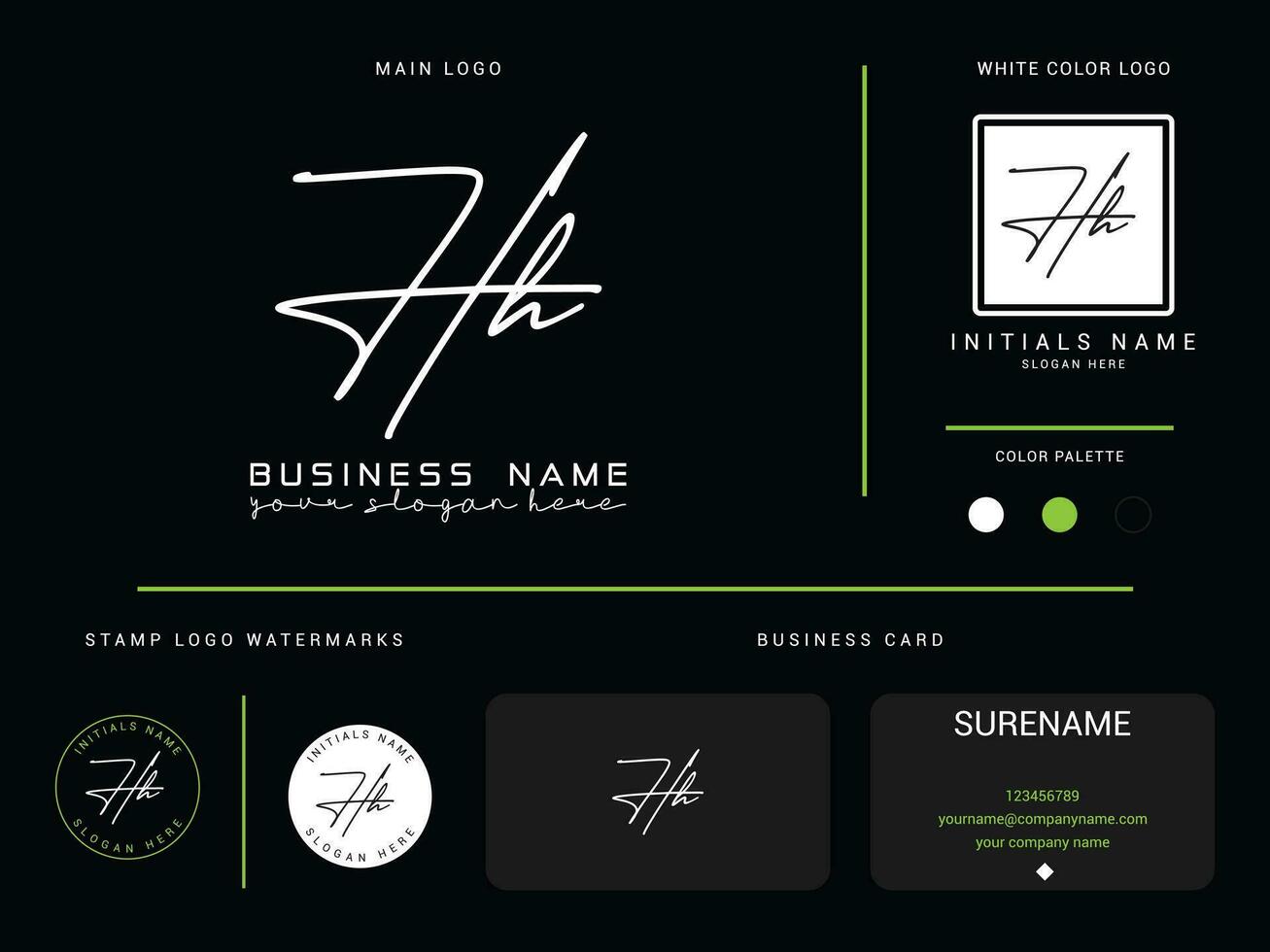 typographie hh Signature vêtements logo, minimal hh luxe lettre logo vecteur