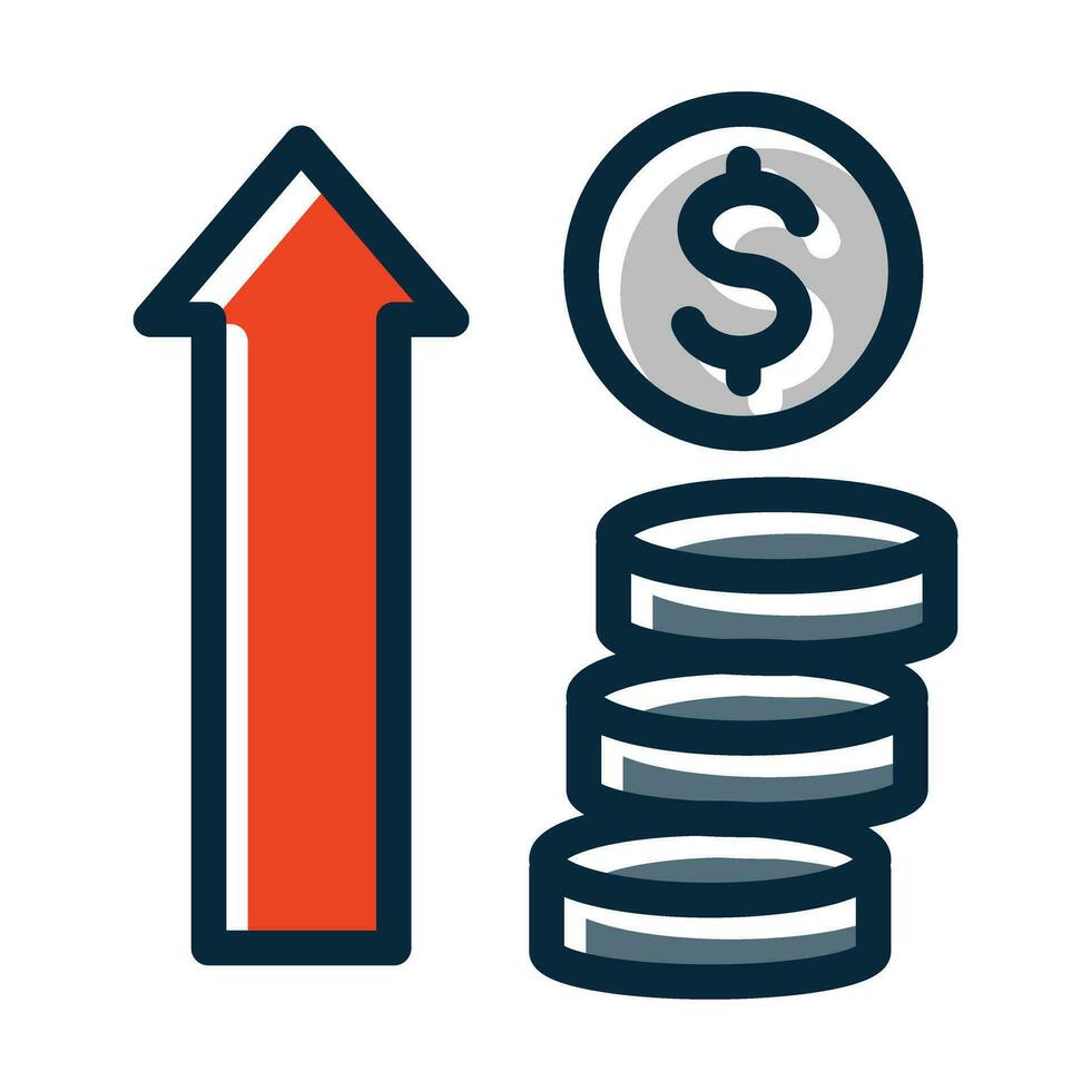 profit vecteur épais ligne rempli foncé couleurs Icônes pour personnel et commercial utiliser.