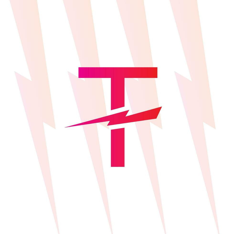 t lettre logo avec le électrique signe, électricité logo, Puissance énergie logo, et icône vecteur