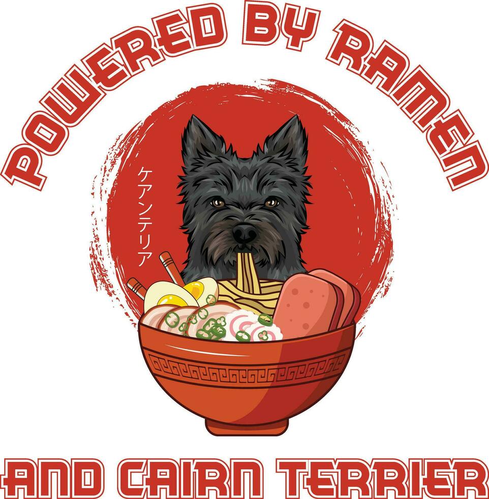 ramen Sushi cairn terrier T-shirt vecteur