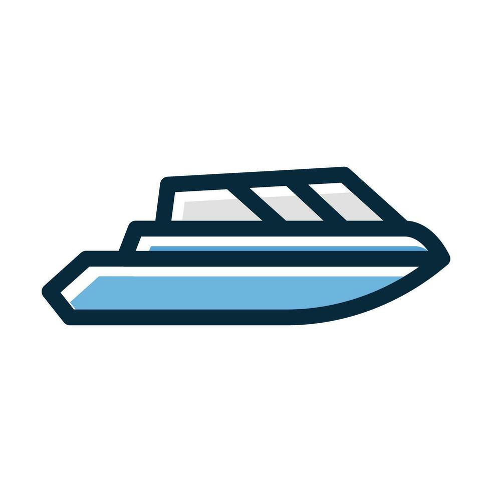petit yacht vecteur épais ligne rempli foncé couleurs Icônes pour personnel et commercial utiliser.