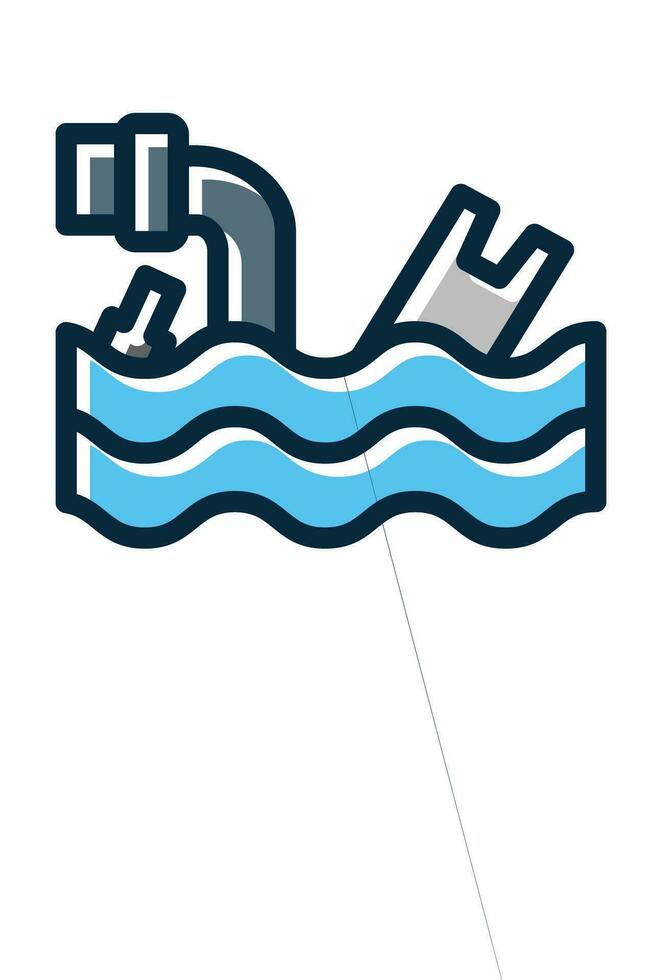 l'eau la pollution vecteur épais ligne rempli foncé couleurs Icônes pour personnel et commercial utiliser.