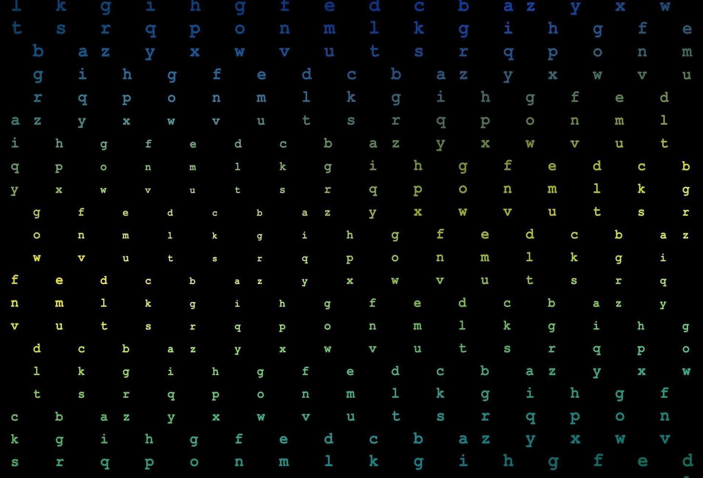 texture vectorielle bleu foncé et jaune avec des caractères abc. vecteur