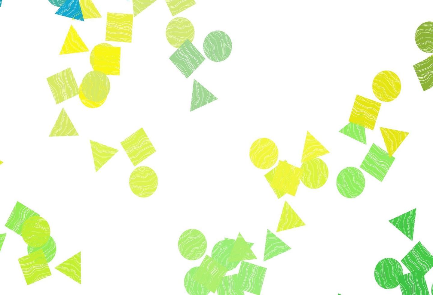 couverture vectorielle vert clair et jaune dans un style polygonal avec des cercles. vecteur