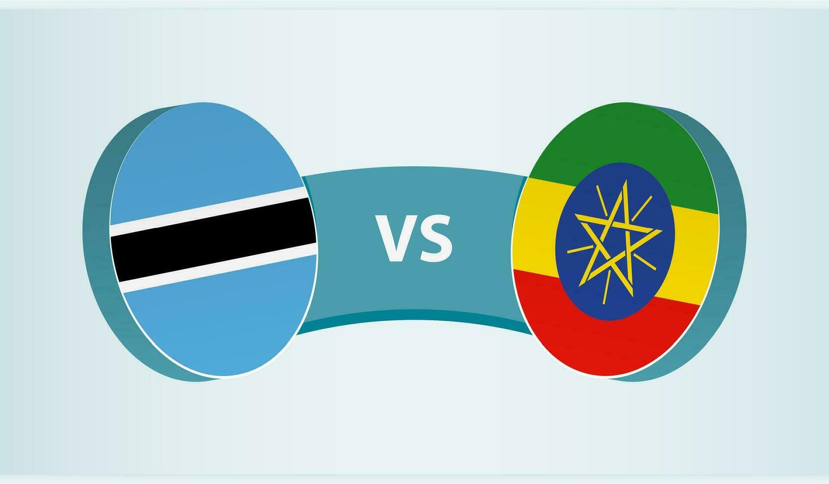 le botswana contre Ethiopie, équipe des sports compétition concept. vecteur