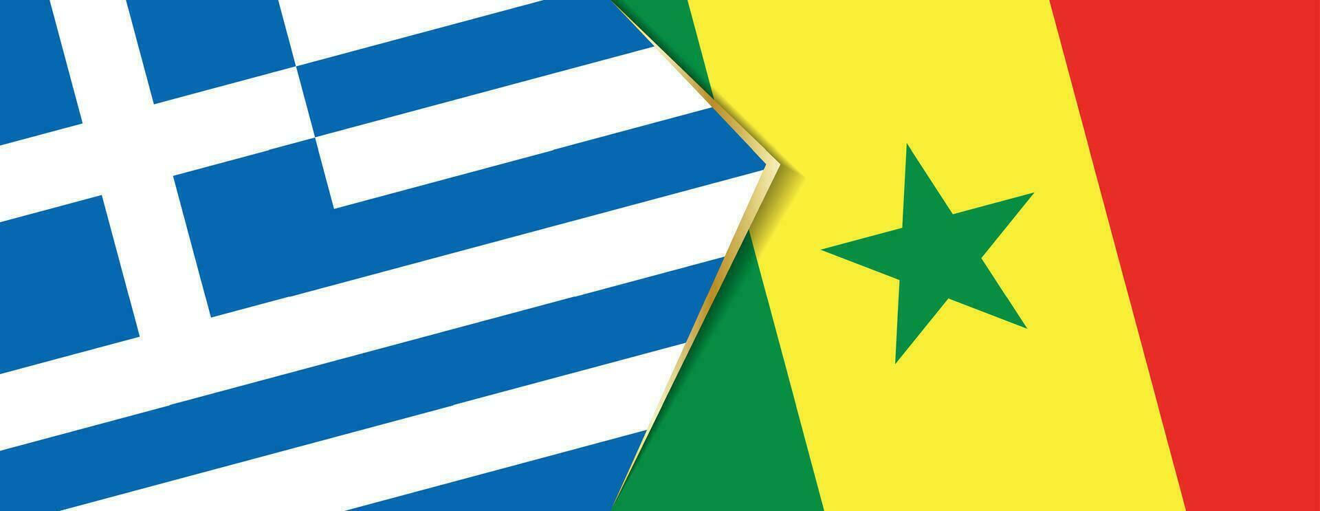 Grèce et Sénégal drapeaux, deux vecteur drapeaux.