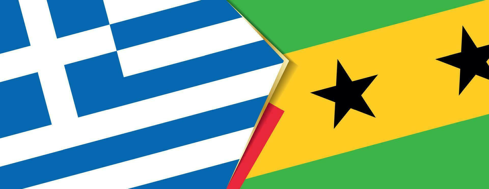 Grèce et sao tome et principe drapeaux, deux vecteur drapeaux.